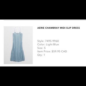 Aerie Chambray midi slip dress